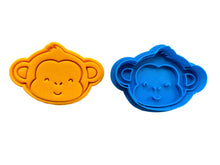 Load image into Gallery viewer, cute monkey cookie cutter stamp set - baby shower- jungle theme