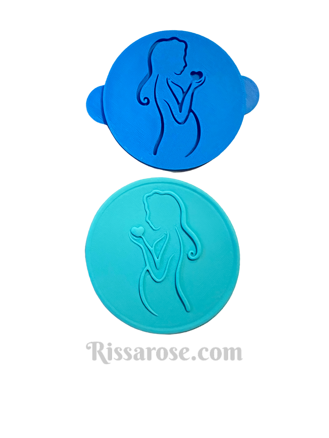 illustrations linear pregnancy cookie debosser - pregnant mum and baby in the tummy - baby shower pregnant mum