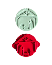 Load image into Gallery viewer, Traditional Christmas Nativity Scene Cookie Stamp Merry Christmas Baby Jesus Cross