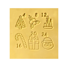 Load image into Gallery viewer, Christmas advent calendar cookie cutter stamp set