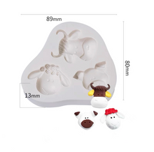 Load image into Gallery viewer, Farm animal Silicone Mould Cake Fondant Sugarcraft Soap lamb cow pig sheep