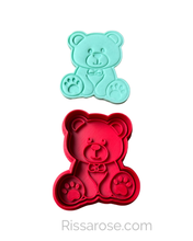 Load image into Gallery viewer, Baby bear cookie cutter boy girl bow tie Baby shower