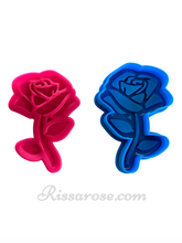 Load image into Gallery viewer, happy valentine's day cookie stamps rose floral heart fondant embosser rose cutter