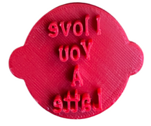 Load image into Gallery viewer, i love you a latte cookie cutter stamp coffee takeaway cup valentines day mother's day father's day "i love you a latte" stamp