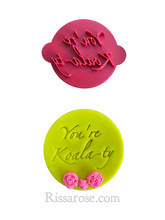 Load image into Gallery viewer, mother's day cookie cutter and stamp set - koala koala-ty mum baby cuddle koala-ty