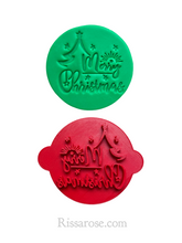 Load image into Gallery viewer, merry christams cookie stamp cake fondant embosser baby first christmas 2021 merry christmas
