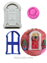 Load image into Gallery viewer, european door silicone mould and christmas wreath
