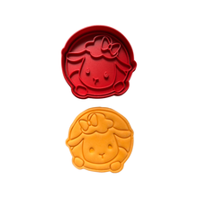 Load image into Gallery viewer, Cute Sheep Theme Cookie Cutter Stamp Flower Basket Gift Ribbon