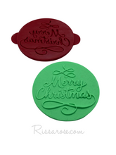 Load image into Gallery viewer, merry christmas cookie debosser popped stamp