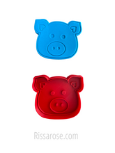 Load image into Gallery viewer, farm animals head face cookie cutters stamps - chicken horse lamb cow pig pig
