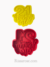 Load image into Gallery viewer, number cookie cutter letter combined birthday anniversary embosser 21 30 40 50 60 70 80 21 / cutter with debosser