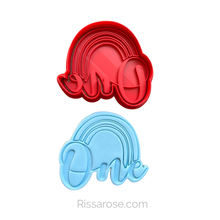 Load image into Gallery viewer, Rainbow One cookie stamp First birthday First anniversary