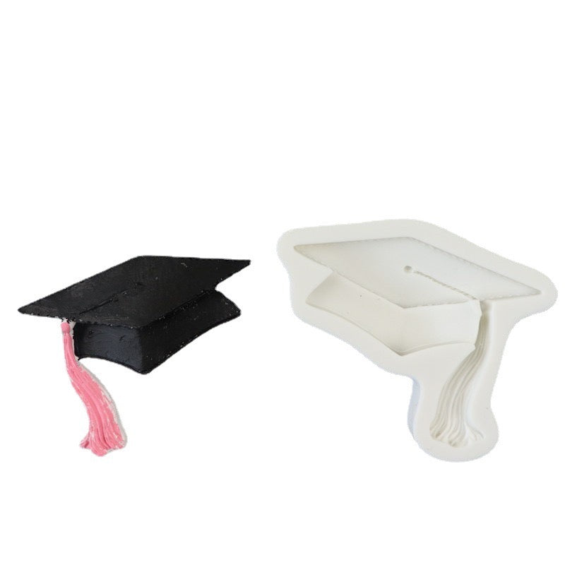 graduation hat silicone mould diploma scroll matching cutter big hat mould