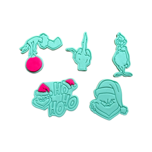 Load image into Gallery viewer, The Grinch Cookie Cutter Stamp Heart Sign Christmas Hohoho full body