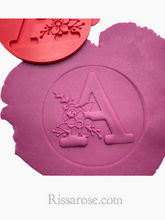 Load image into Gallery viewer, floral alphabet cookie debossers mother's day letter a