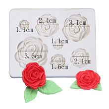Load image into Gallery viewer, 7 assorted roses silicone cake fondant sugarcraft soap floral theme