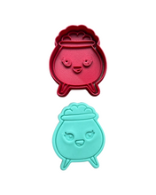 Load image into Gallery viewer, Saint Patrick's Day Cookie Cutter Stamp Pot Hat Clover Beer Leaf Rainbow