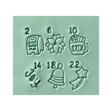 Load image into Gallery viewer, Christmas advent calendar cookie cutter stamp set