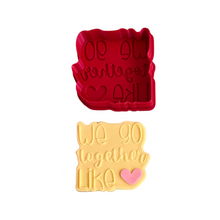 Load image into Gallery viewer, We go together like toast avocado Vegemite Valentine's Day cookie cutter