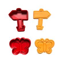 Load image into Gallery viewer, Easter Elements Cookie Cutter Stamp Flower Stars Ribbon Basket Chick Butterfly