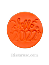 Load image into Gallery viewer, happy new year 2022 cookie fondant stamps embosse wine glass chin chin 2022 fireworks celebrition hello 2022 star