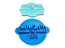 Load image into Gallery viewer, custom wedding cookie stamp - mr & mr est custom date, blank, or 2021 - welcome to our story
