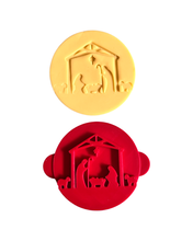 Load image into Gallery viewer, Traditional Christmas Nativity Scene Cookie Stamp Merry Christmas Baby Jesus Cross