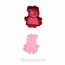 Load image into Gallery viewer, Pig Cookie Cutter Stamp Peppa George