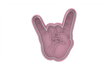 Load image into Gallery viewer, Rock cookie cutter mini embosser hand gesture dad you rock