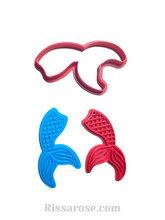Load image into Gallery viewer, mermaid tail cookie cutter embosser embosser