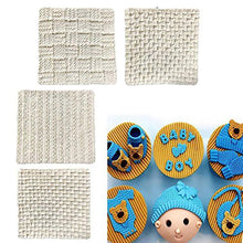Load image into Gallery viewer, knitting texture silicone mould - cake decorating - fondant gum paste icing