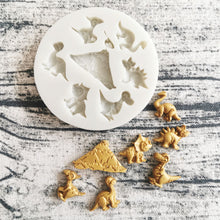 Load image into Gallery viewer, dinosaurs silicone moulds volcano t-rex stegosaurus triceratops