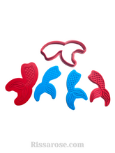Load image into Gallery viewer, mermaid tail cookie cutter embosser