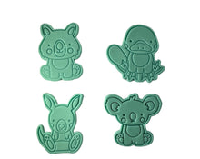 Load image into Gallery viewer, Australian animals cookie cutters Christmas stamps - Koala wombat kangaroo platypus kookaburra Ibis
