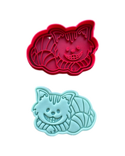 Load image into Gallery viewer, Alice in Wonderland Elements Cookie Cutter Stamp Key Cheshire Clock Mushroom Potion Teapot Hat Eat Me