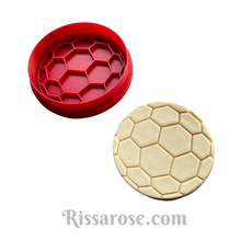 Load image into Gallery viewer, football soccer cookie cutter stamp
