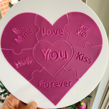 Load image into Gallery viewer, valentine's day cookie cutter stamp love heart puzzle conversation messages