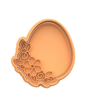 Load image into Gallery viewer, Easter floral egg cookie cutter stamp leafy egg personalized space  pyo cookie