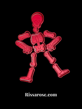 Load image into Gallery viewer, halloween skeleton cookie cutter stamp anatomy puzzle body bones
