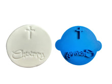 Load image into Gallery viewer, christening cross cookie stamp fondant embosser christening cookie personalised stamp gift christen cross blank