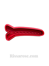 Load image into Gallery viewer, hairdresser hair salon cookie cutter stamp - hair dyer, hair clip, flat iron, scissors, roller, hair dye bowl, condition, and spray 7 long clip