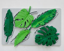 Load image into Gallery viewer, monstera fola silicon mould tropical leaves fern feather cake decoration tools resin mould