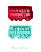 Load image into Gallery viewer, Transportation Road Signs Cookie Cutter Stamp Stop Sign Crossing Tree Airplane Parking Traffic light Ambulance Train