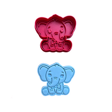 Load image into Gallery viewer, Baby elephant cookie cutter boy girl bow tie
