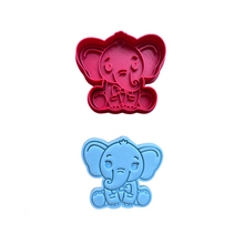 Load image into Gallery viewer, Baby elephant cookie cutter boy girl bow tie