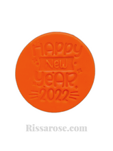 Load image into Gallery viewer, happy new year 2022 cookie fondant stamps embosse wine glass chin chin 2022 fireworks celebrition