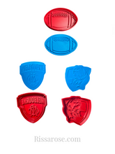 Load image into Gallery viewer, australia football cookie cutter stamp afl footy melbourne demons western bulldog set of 3