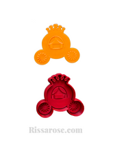 Load image into Gallery viewer, princesses tiara cookie cutter debosser pumpkin carriage raised pattern carriage
