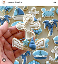 Load image into Gallery viewer, Sailing cookie cutter stamp lighthouse boat helm anchor sun swimming ring
