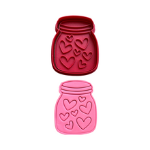 Load image into Gallery viewer, Valentine's Day cookie cutter rainbow jar heart wreath